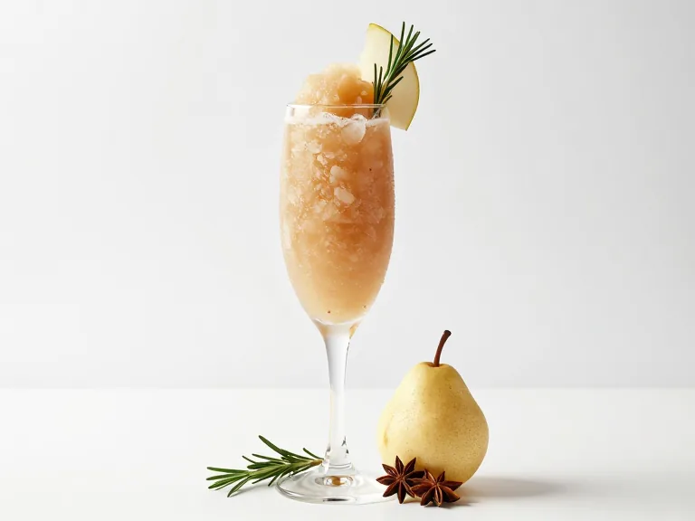 Winter-Birnen-Bellini im Glas, Kategorie Mit Alkohol