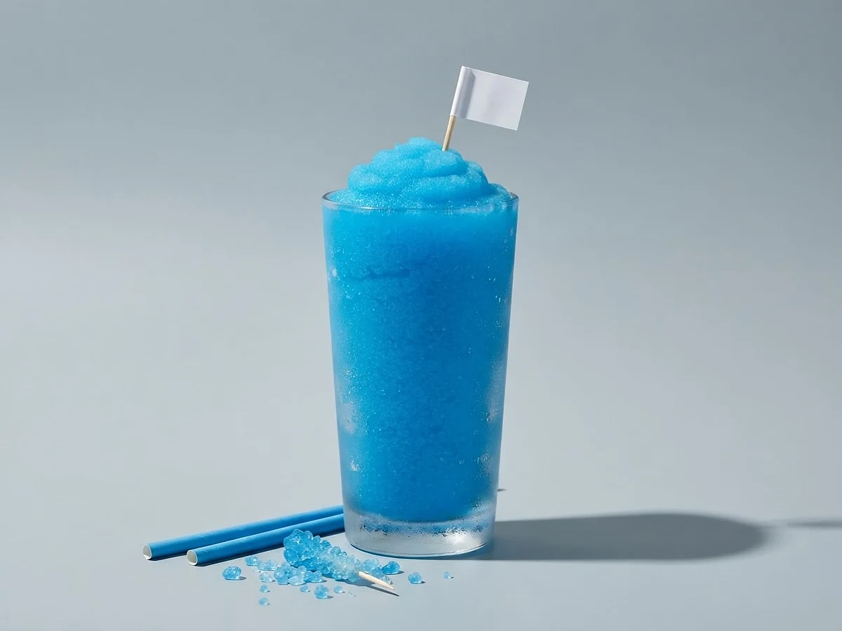 Blauer Slush mit Sirup im Glas, Kategorie Klassiker
