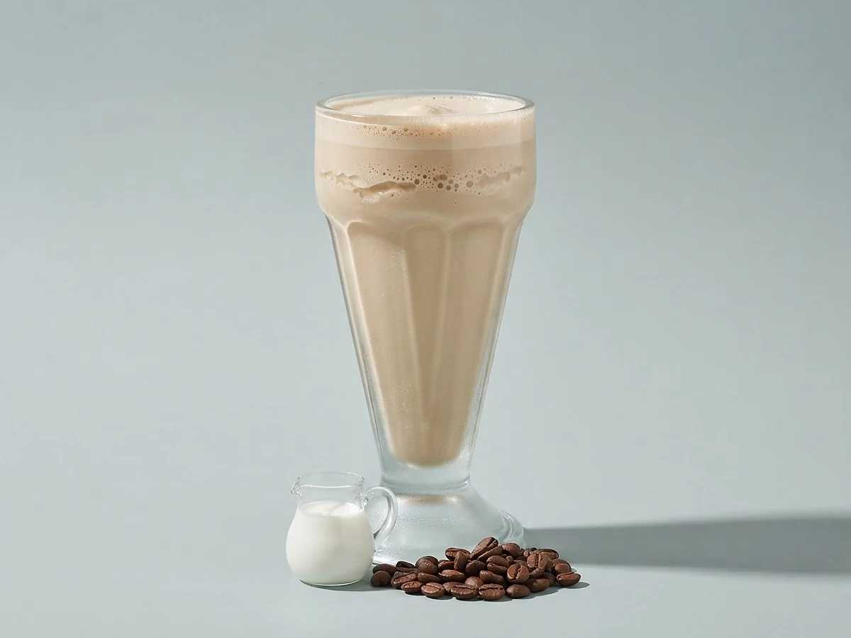 Kaffee Frappé, griechische Art im Glas, Kategorie Cremig